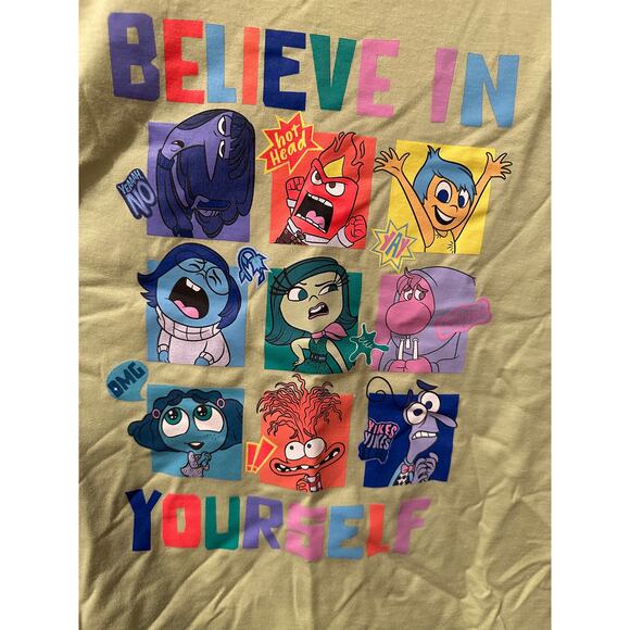 NWOT Disney Pixar Inside out Emotions Believe in Yourself Portrait tee M - Picture 2 of 3